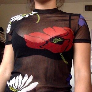Vintage Sheer Flower Bomb Shirt